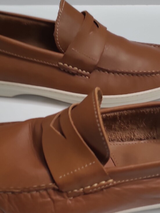 Sandro Moscoloni Limon Men\'s Cognac Leather Penny Loafers Size 11 1/2 D main image 11
